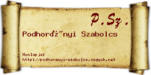 Podhorányi Szabolcs névjegykártya
