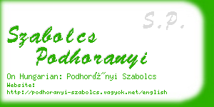 szabolcs podhoranyi business card